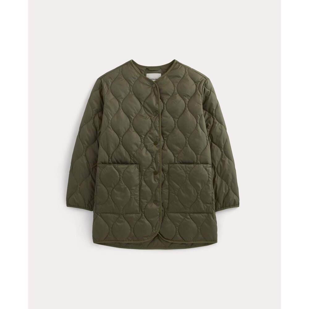 Everlane Women's Quilted Liner in Olive, Size Small, Polyester